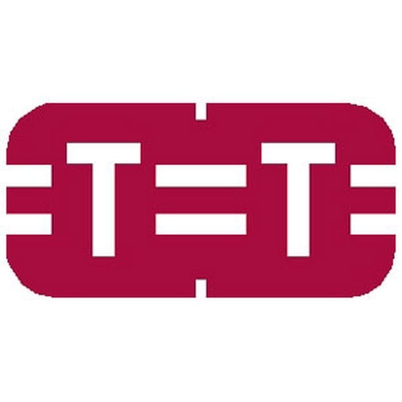Tab Compatible Mini "T" Labels, Vinyl Kimdura Stock, 1/2" X 1" Individual Letters - Roll of 500 - Image 2