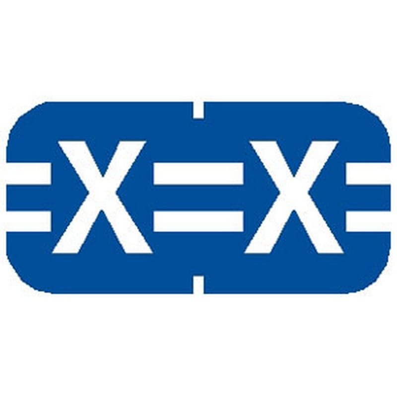 Tab Compatible Mini "X" Labels, Vinyl Kimdura Stock, 1/2" X 1" Individual Letters - Roll of 500