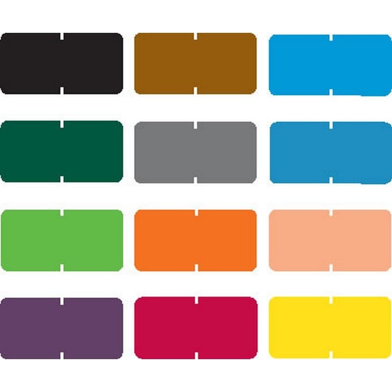 Tab Compatible Solid Color Labels, Vinyl Kimdura Stock, 1/2" X 1" Individual Colors - Roll of 1000 - Image 2