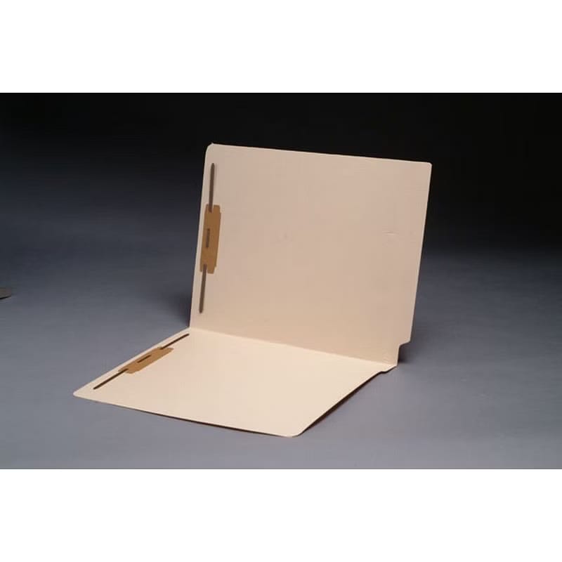 14pt Manila Folders, Full Cut 2-Ply END TAB, Letter Size, Fastener Pos #1 & #3 (Box of 50)