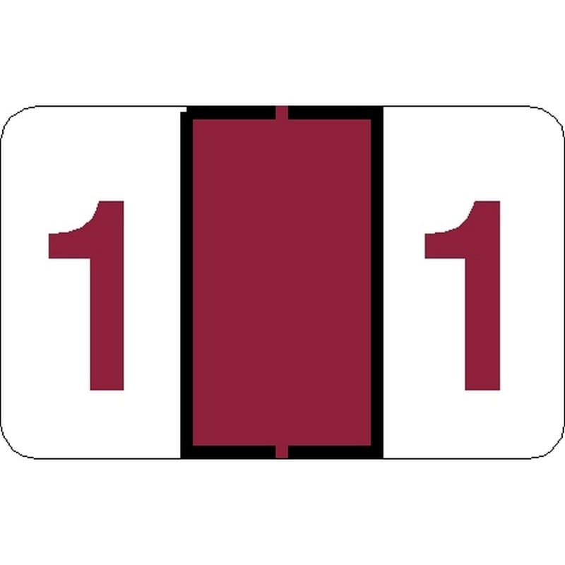 Tab Compatible Numeric "1" Labels, Laminated Stock, 1" X 1.25" Individual Numbers - Roll of 500 - Image 2
