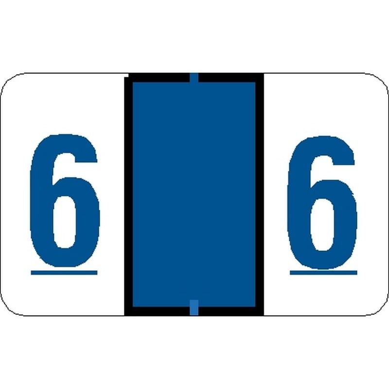 Tab Compatible Numeric "6" Labels, Laminated Stock, 1" X 1.25" Individual Numbers - Roll of 500 - Image 2