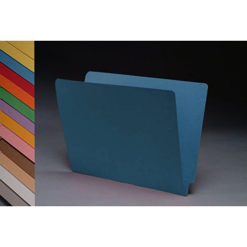 11pt Dark Blue Folders, Full Cut 2-Ply END TAB, Letter Size (Box of 100) - Image 2