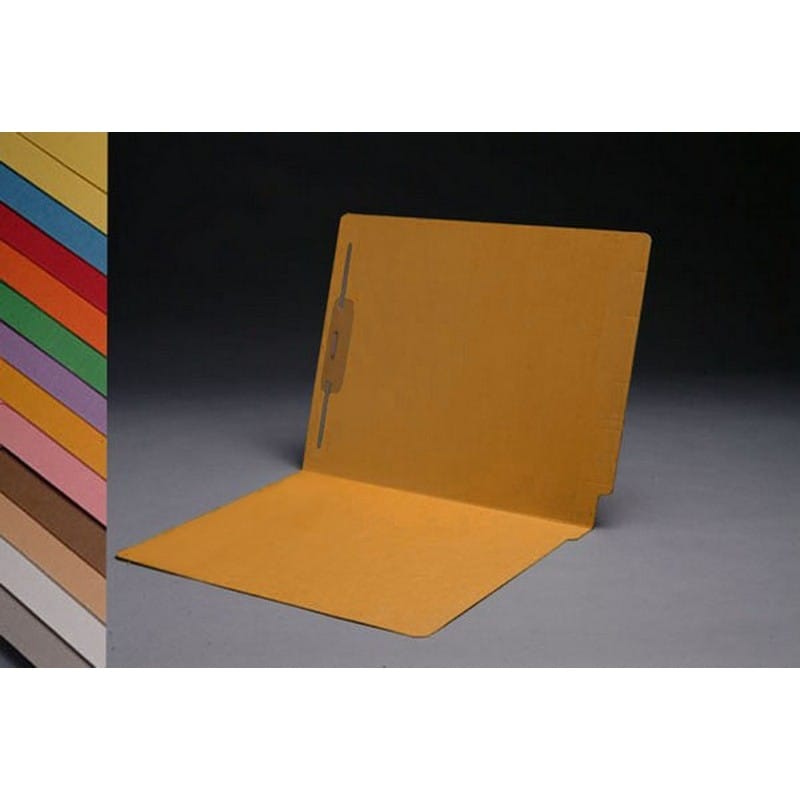 11pt Goldenrod Folders, Full Cut 2-Ply END TAB, Letter Size, Fastener Pos #1 (Box of 50)