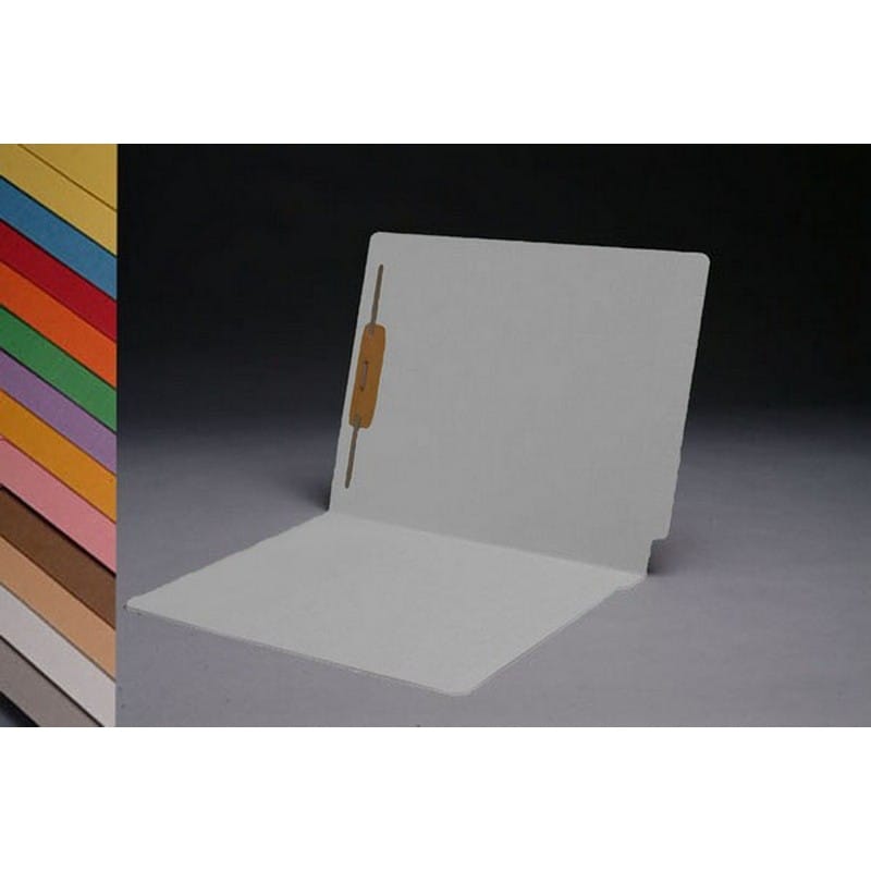 11pt White Folders, Full Cut 2-Ply END TAB, Letter Size, Fastener Pos #1 (Box of 50) - Image 2