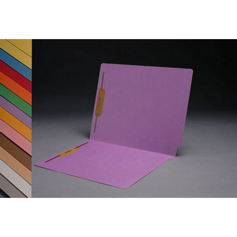 11pt Lavender Folders, Full Cut 2-Ply END TAB, Letter Size, Fastener Pos #1 & #3 (Box of 50)
