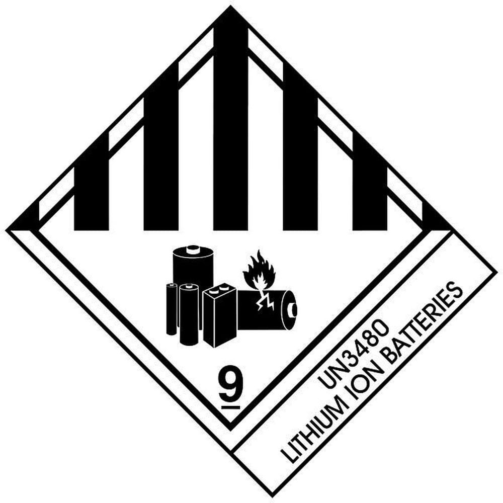 4" x 4-3/4 D.O.T. / Lithium Ion Batteries "UN3480" labels (500 per Roll)