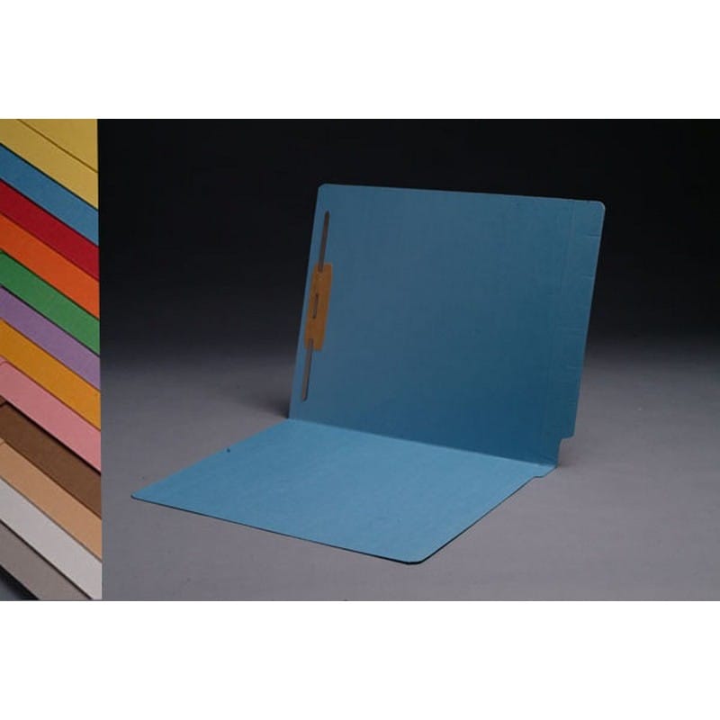 14pt Dark Blue Folders, Full Cut 2-Ply END TAB, Letter Size, Fastener Pos #1 (Box of 50) - Image 2