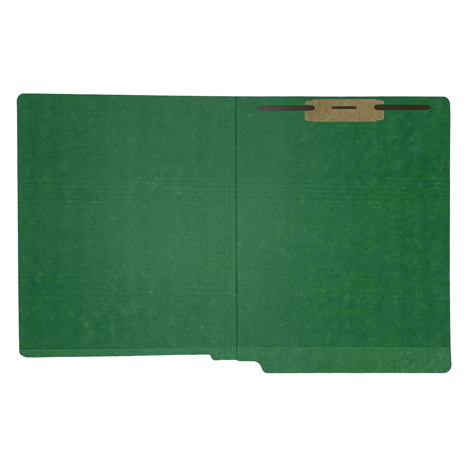14pt Dark Green Folders, Full Cut 2-Ply END TAB, Letter Size, Fastener Pos #1 (Box of 50) - Image 3