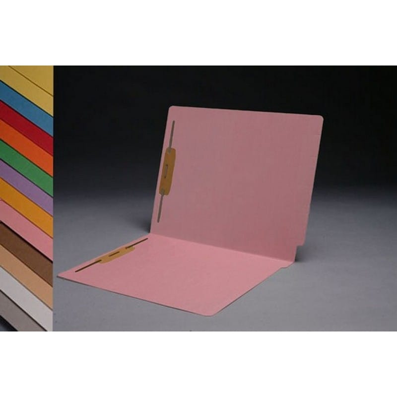 14pt Pink Folders, Full Cut 2-Ply END TAB, Letter Size, Fastener Pos #1 & #3 (Box of 50) - Image 2