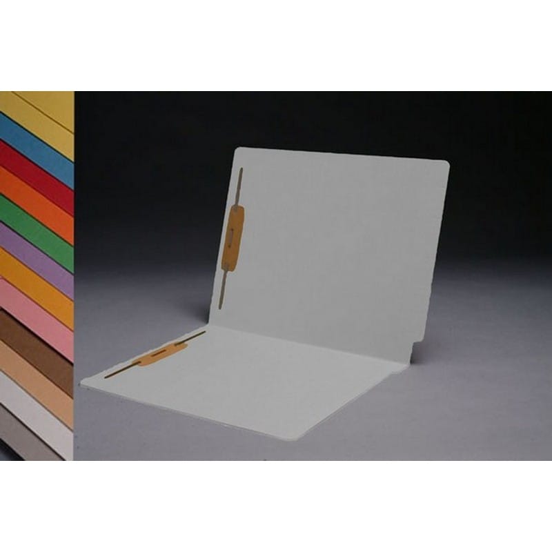 14pt White Folders, Full Cut 2-Ply END TAB, Letter Size, Fastener Pos #1 & #3 (Box of 50) - Image 2