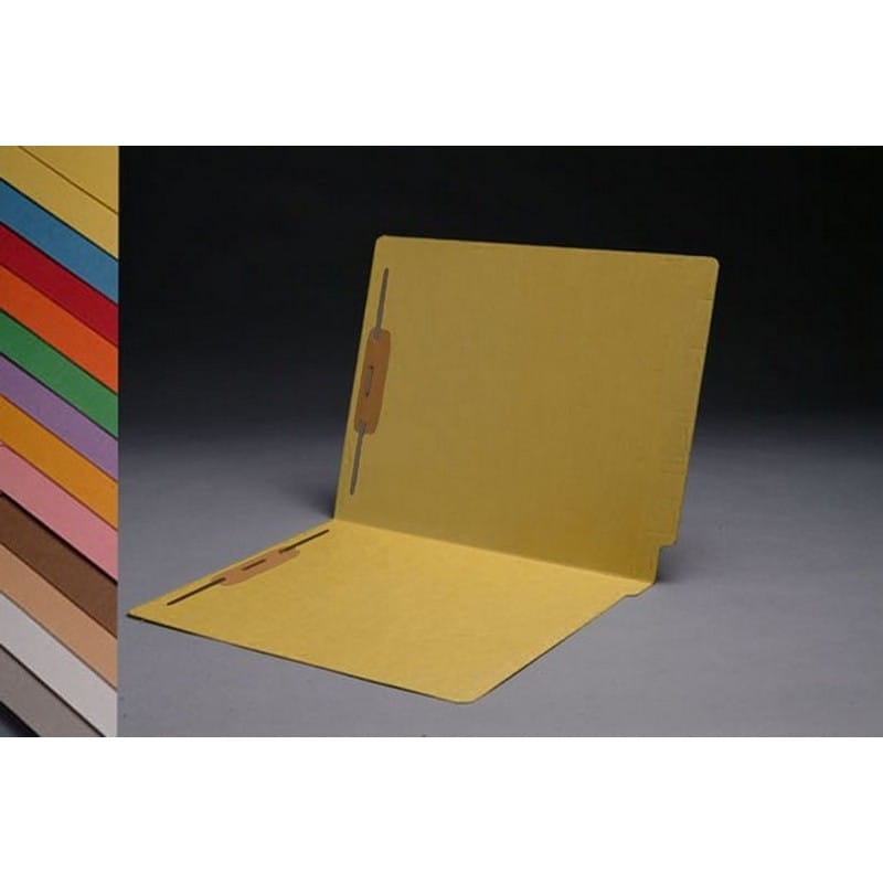 14pt Yellow Folders, Full Cut 2-Ply END TAB, Letter Size, Fastener Pos #1 & #3 (Box of 50) - Image 2
