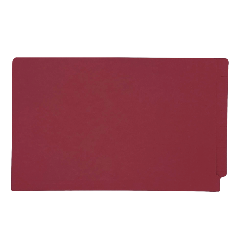 14pt Red Folders, Full Cut 2-Ply END TAB, Legal Size, Fastener Pos #1 (Box of 50)