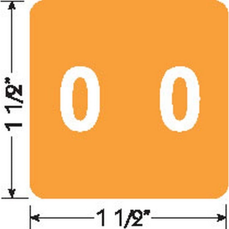 Sav-Tyme 1700 Compatible Numeric "0" Labels, Laminated Stock, 1-1/2" X 1-1/2" Individual Numbers - Roll of 500