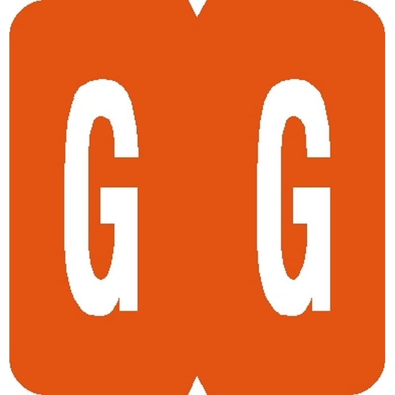 GBS Compatible "G" Labels, Laminated Stock, 1-5/16" X 1-1/4" Individual Letters - Rolls of 550