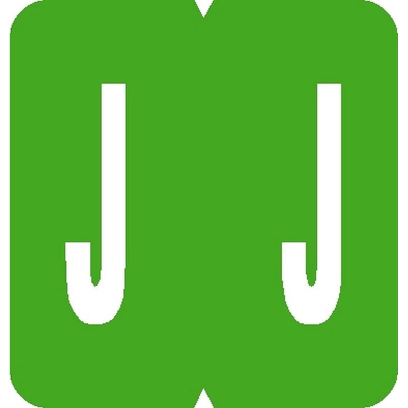 GBS Compatible "J" Labels, Laminated Stock, 1-5/16" X 1-1/4" Individual Letters - Rolls of 550