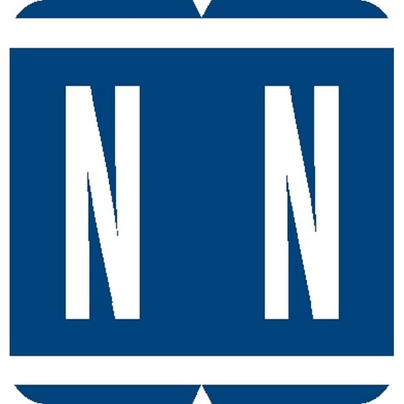 GBS Compatible "N" Labels, Laminated Stock, 1-5/16" X 1-1/4" Individual Letters - Pack of 200