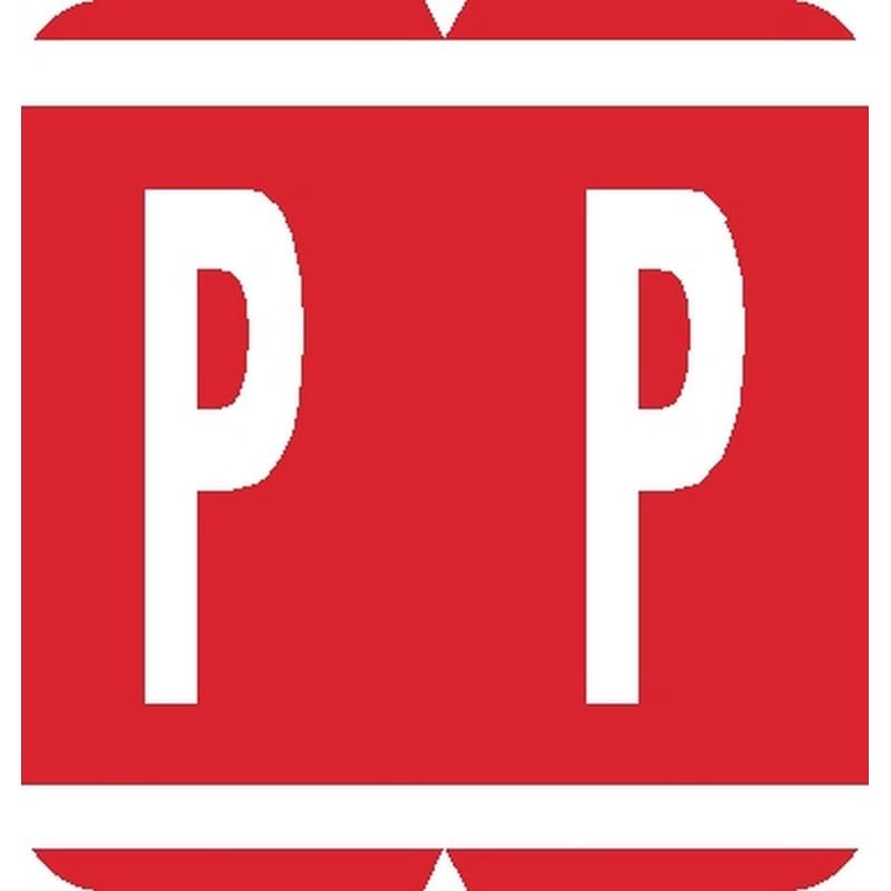 GBS Compatible "P" Labels, Laminated Stock, 1-5/16" X 1-1/4" Individual Letters - Pack of 200