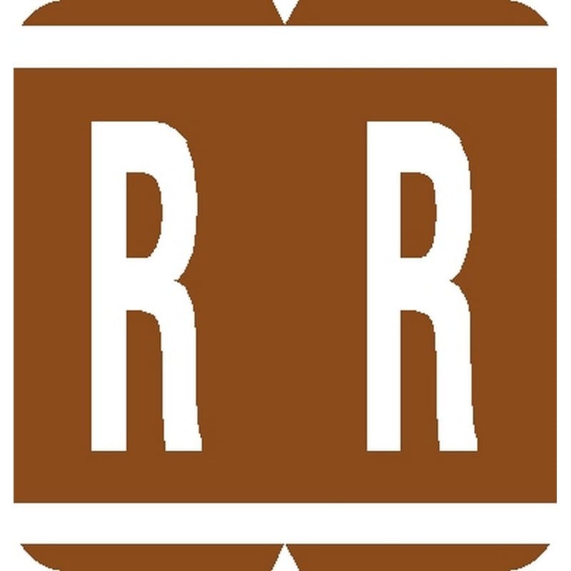 GBS Compatible "R" Labels, Laminated Stock, 1-5/16" X 1-1/4" Individual Letters - Pack of 200