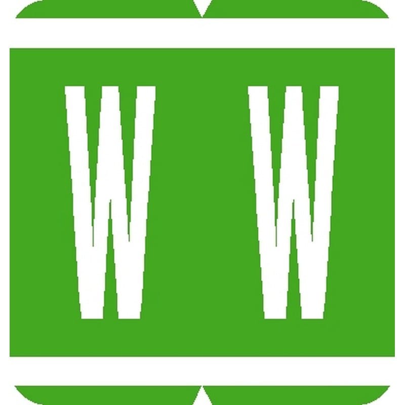 GBS Compatible "W" Labels, Laminated Stock, 1-5/16" X 1-1/4" Individual Letters - Roll of 550