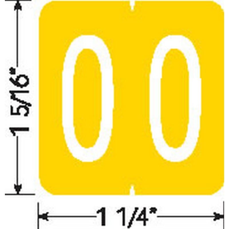 GBS Compatible Numeric "0" Labels, Laminated Stock, 1-5/16" X 1-1/4" Individual Numbers - Roll of 500 - Image 2