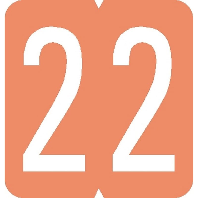 GBS Compatible Numeric "2" Labels, Laminated Stock, 1-5/16" X 1-1/4" Individual Numbers - Roll of 500