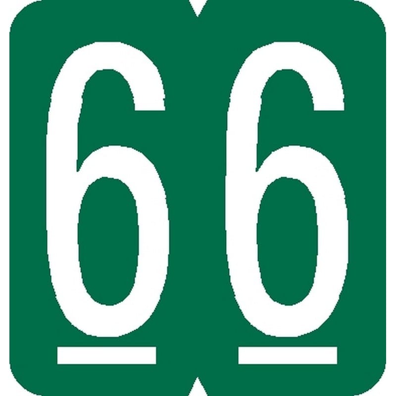 GBS Compatible Numeric "6" Labels, Laminated Stock, 1-5/16" X 1-1/4" Individual Numbers - Roll of 500 - Image 2
