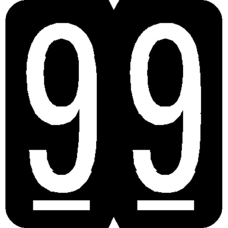 GBS Compatible Numeric "9" Labels, Laminated Stock, 1-5/16" X 1-1/4" Individual Numbers - Roll of 500 - Image 2