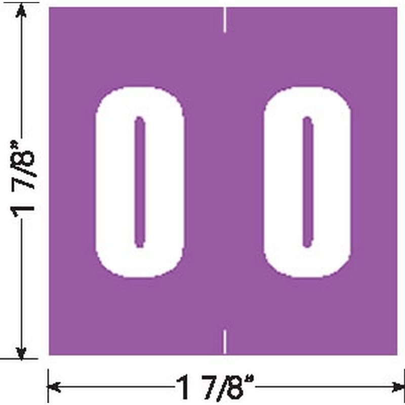 IEC/AFV Compatible Numeric "0" Labels, Laminated Stock, 1-7/8" X 1-7/8" Individual Numbers - Roll of 500