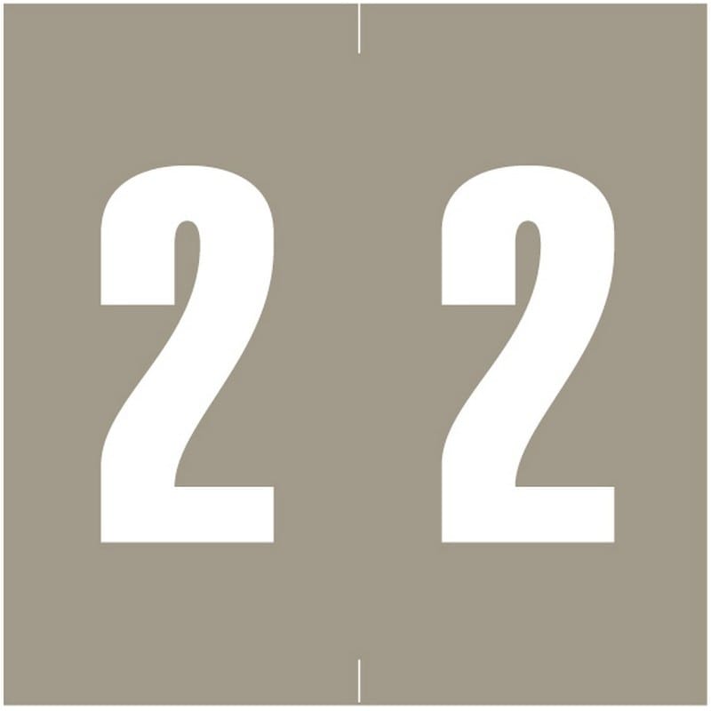 IEC/AFV Compatible Numeric "2" Labels, Laminated Stock, 1-7/8" X 1-7/8" Individual Numbers - Roll of 500 - Image 2