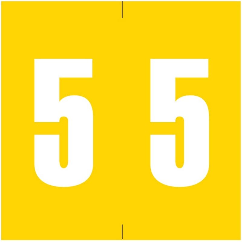 IEC/AFV Compatible Numeric "5" Labels, Laminated Stock, 1-7/8" X 1-7/8" Individual Numbers - Roll of 500 - Image 2