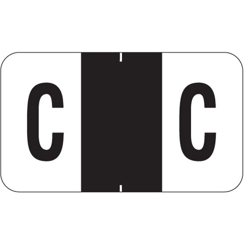 Jeter 2500 Compatible "C" Labels, Laminated Stock, 15/16" X 1-5/8" Individual Letters - Roll of 500