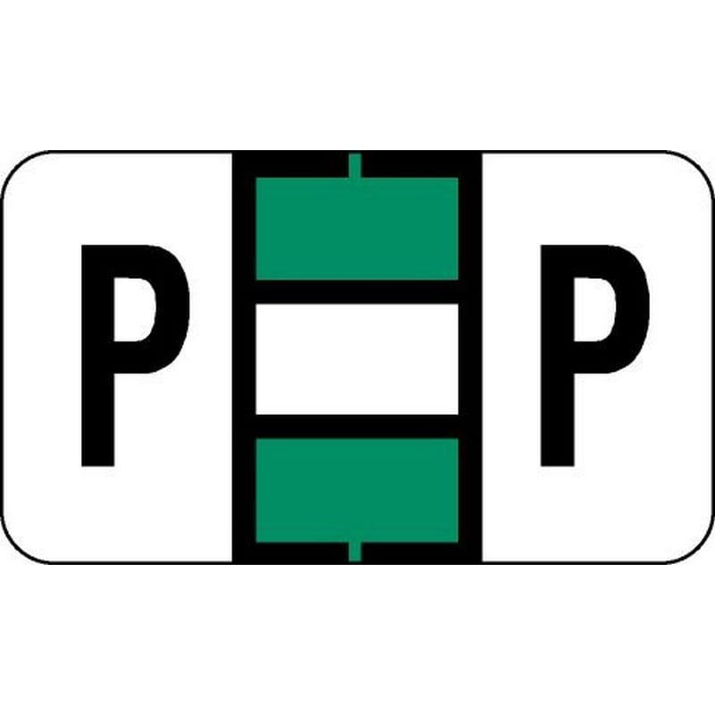 Jeter 2500 Compatible "P" Labels, Laminated Stock, 15/16" X 1-5/8" Individual Letters - Roll of 500
