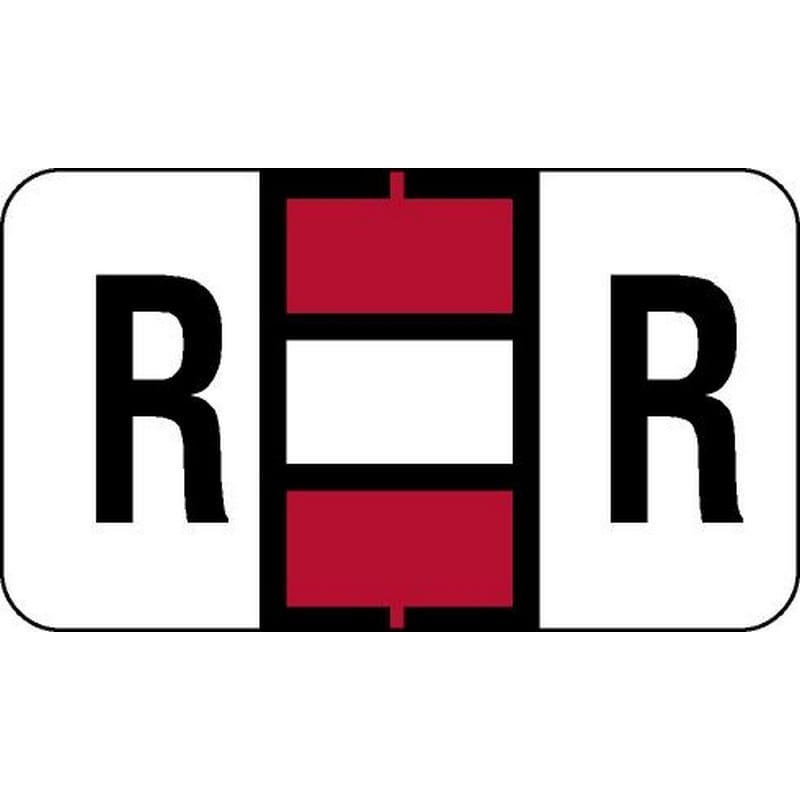 Jeter 2500 Compatible "R" Labels, Laminated Stock, 15/16" X 1-5/8" Individual Letters - Roll of 500