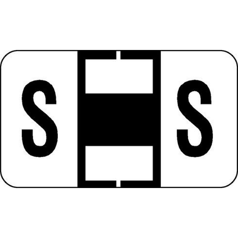 Jeter 2500 Compatible "S" Labels, Laminated Stock, 15/16" X 1-5/8" Individual Letters - Roll of 500