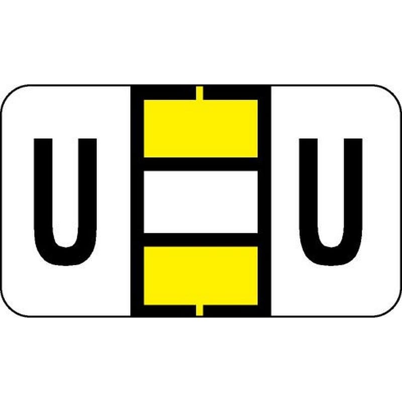 Jeter 2500 Compatible "U" Labels, Laminated Stock, 15/16" X 1-5/8" Individual Letters - Roll of 500