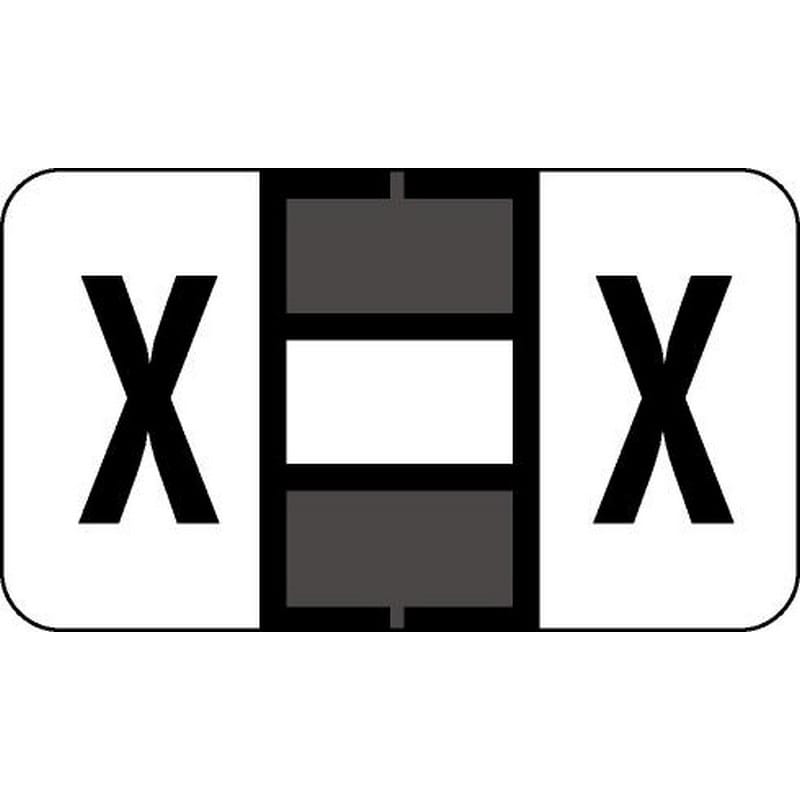 Jeter 2500 Compatible "X" Labels, Laminated Stock, 15/16" X 1-5/8" Individual Letters - Roll of 500