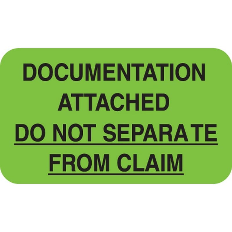 Insurance Collection Labels, DOCUMENTATION ATTACHED - Fl Green, 1-1/2" X 7/8" (Roll of 250) - Image 2