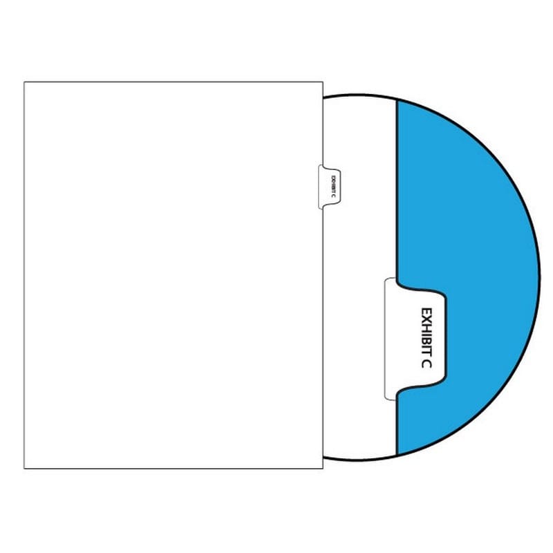 Letter Exhibit C Legal Index Divider Sets, Letter Size Side Tab, 1/10th Cut, 25 Tabs per Set (Box of 10 Sets)