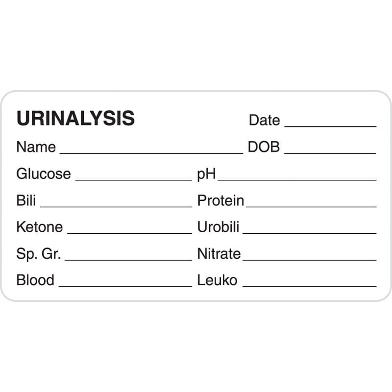Chart Labels, URINALYSIS - White, 3-1/4" X 1-3/4" (Roll of 250) - Image 2
