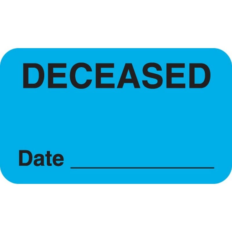 Chart Labels, DECEASED - Lt. Blue, 1-1/2" X 7/8" (Roll of 250) - Image 2