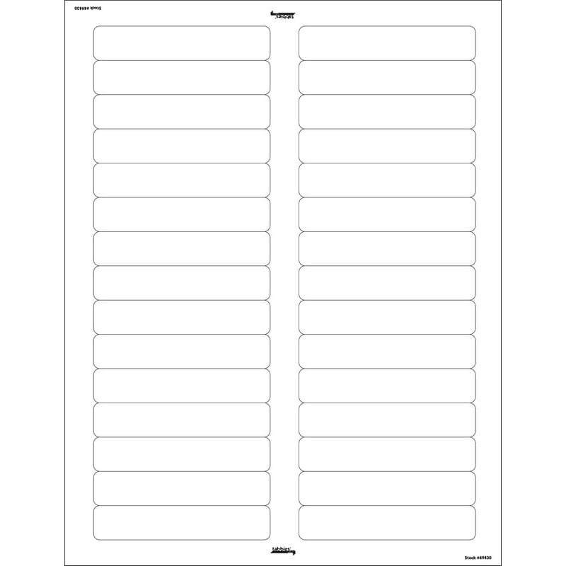 White Laser/Inkjet Name Labels, 3-7/16" X 9/16" - Pkg of 750 Labels