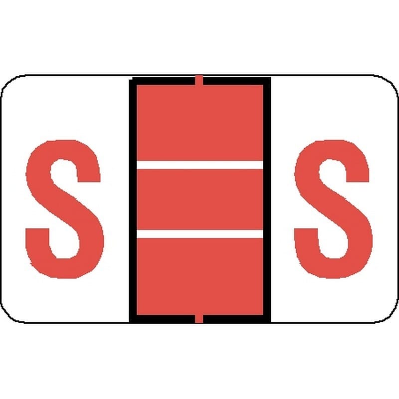Jeter 5100 Compatible "S" Labels, Laminated Stock, 15/16" X 1-5/8" Individual Letters - Roll of 500