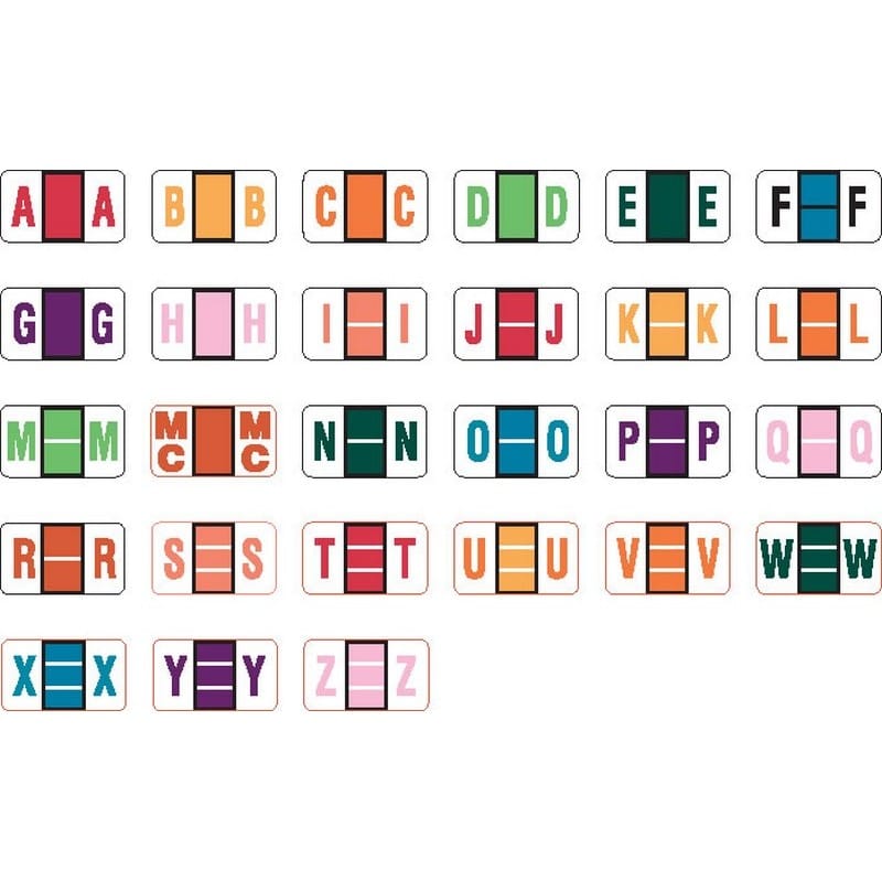 Jeter 5100 Compatible Alpha Labels, Laminated Stock, 15/16" X 1-5/8" Individual Letters - Roll of 500