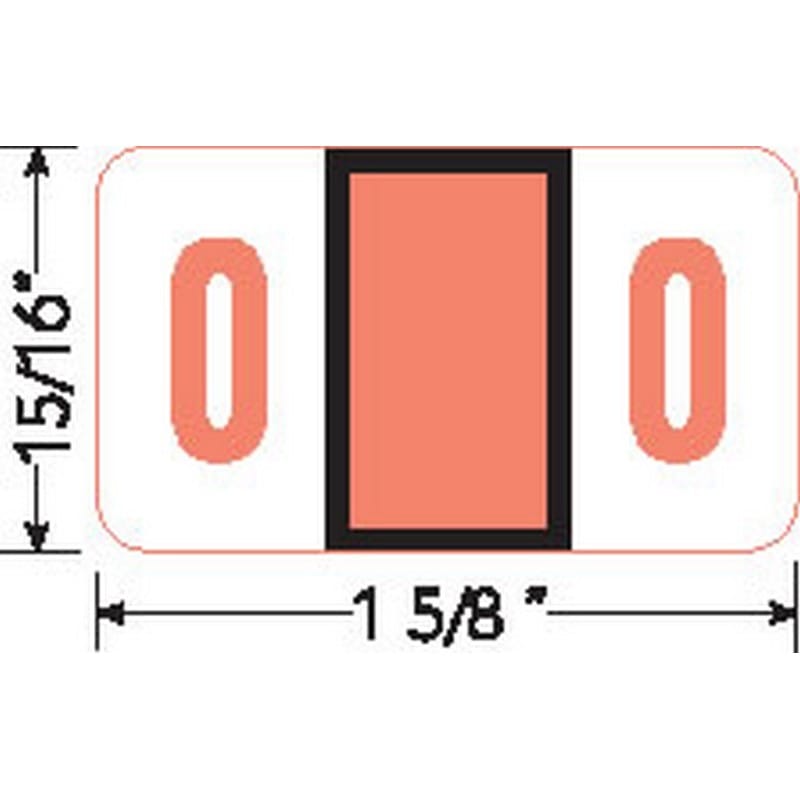 Jeter 6100 Compatible Numeric "0" Labels, Laminated Stock, 15/16" X 1-5/8" Individual Numbers - Roll of 500