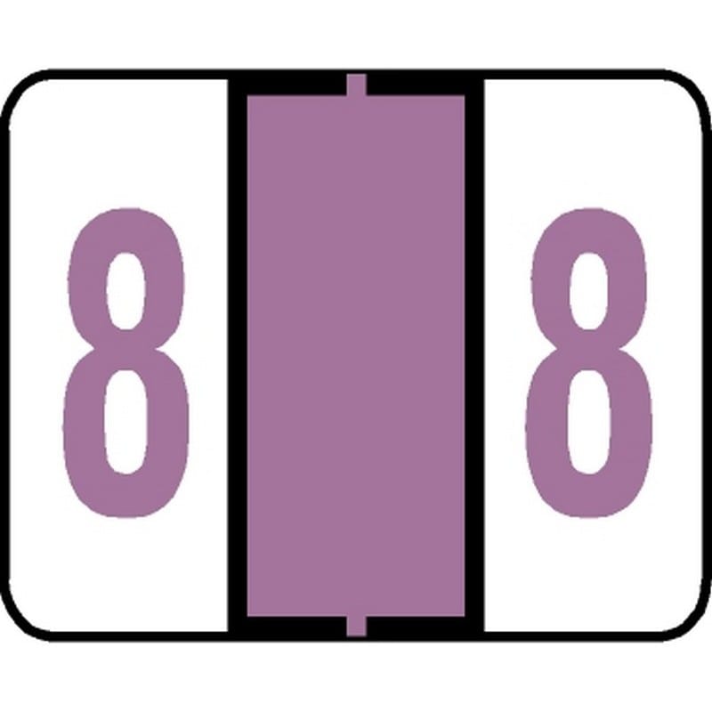 Jeter 6100 Compatible Numeric "8" Labels, Laminated Stock, 15/16" X 1-5/8" Individual Numbers - Roll of 500