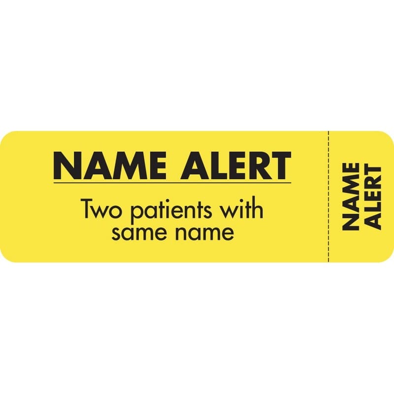 Attention/Alert Labels, NAME ALERT - Fl Chartreuse, 3" X 1" (Roll of 250) - Image 2