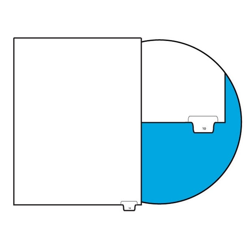 Number 10 Legal Index Divider Sets, Letter Size Bottom Tab, 1/10th Cut, 25 Tabs per Set (Box of 10 Sets)