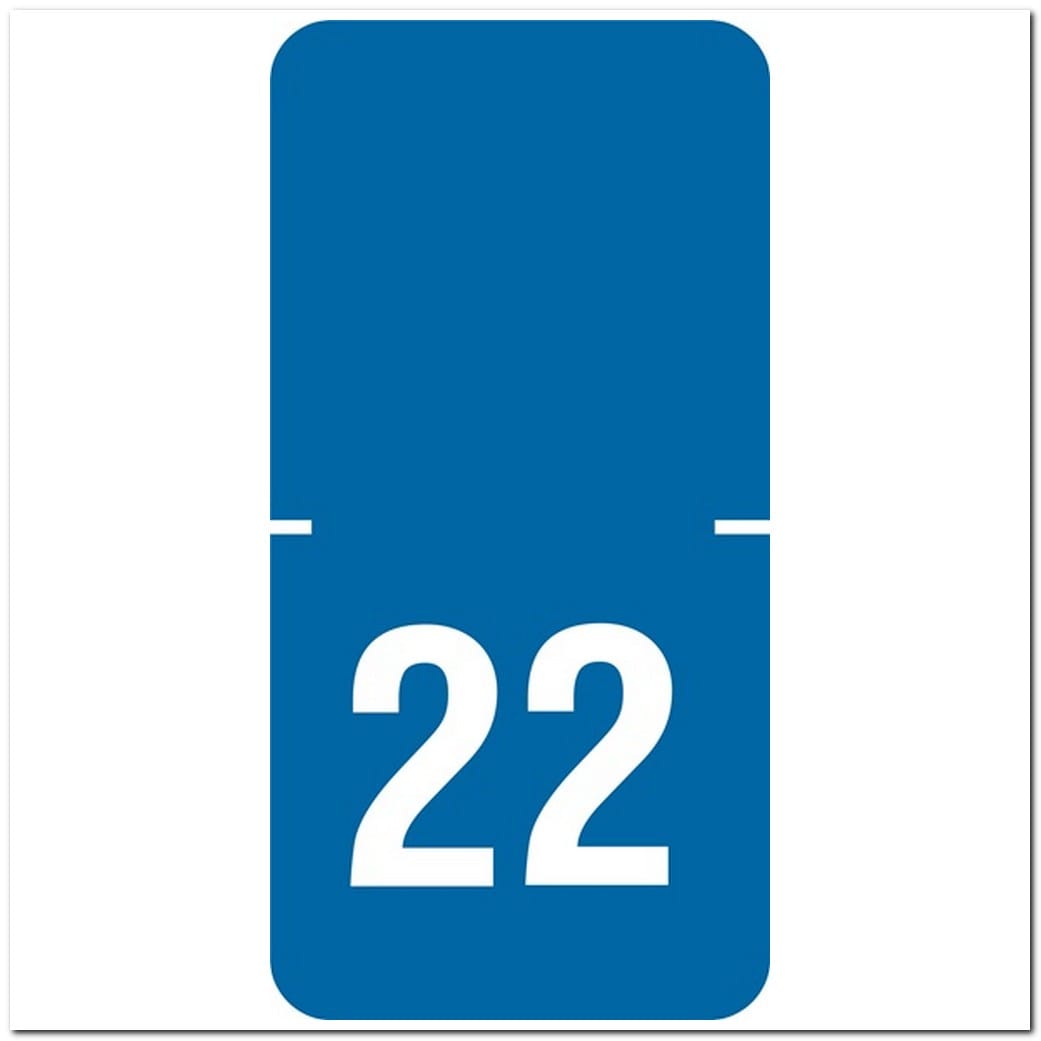 Tabbies Compatible "22" Yearband Labels, 1" X 1/2" - Pkg of 250