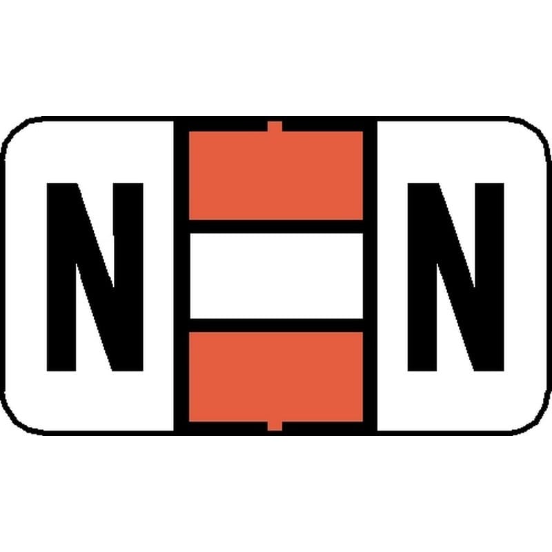 Jeter 7200 Compatible "N" Labels, Laminated Stock, 15/16" X 1-5/8", Individual Letters - Pack of 225